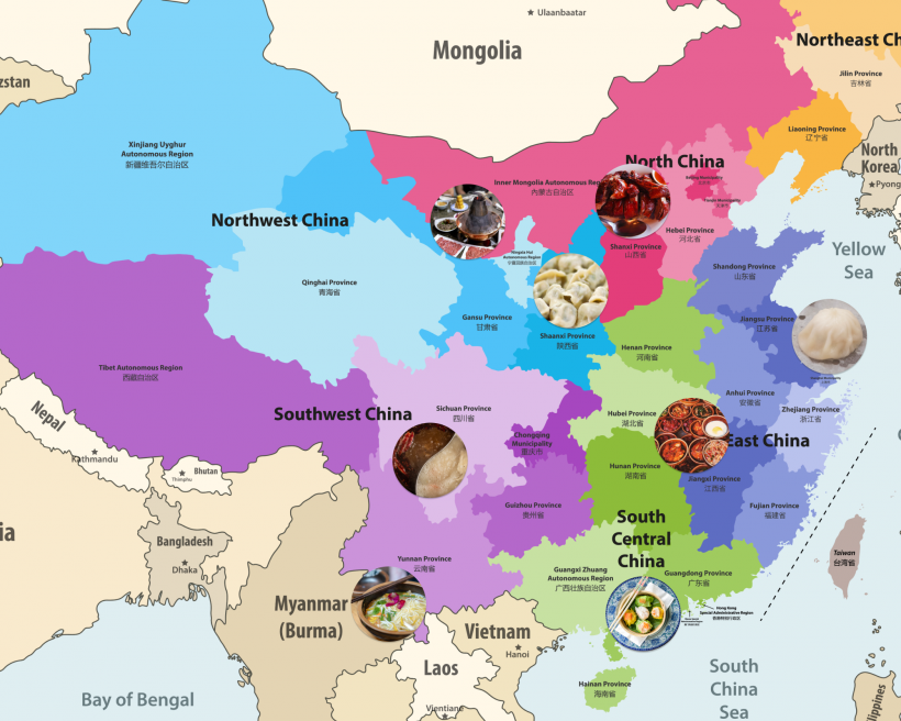 Map of regional Chinese cuisine