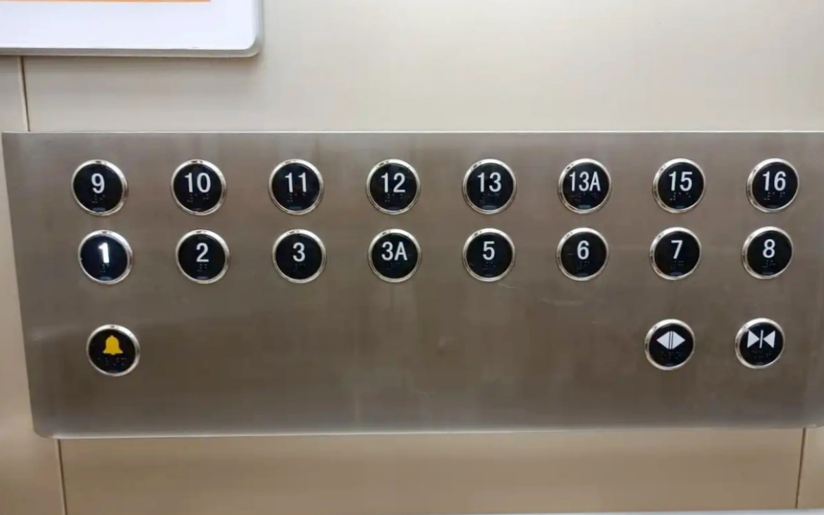 The number 4 is not used on elevator buttons in some buildings.